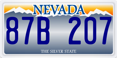 NV license plate 87B207