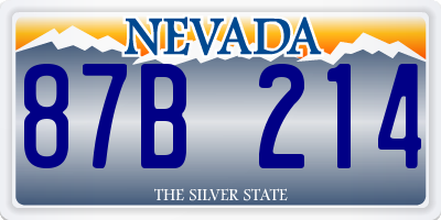 NV license plate 87B214