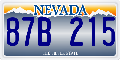 NV license plate 87B215