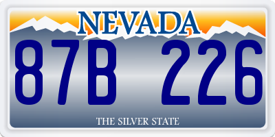 NV license plate 87B226