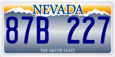 NV license plate 87B227