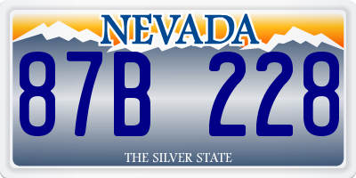 NV license plate 87B228