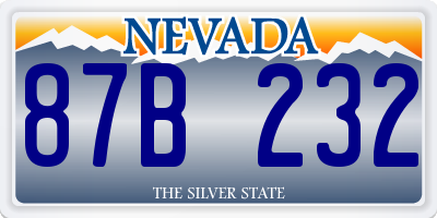 NV license plate 87B232