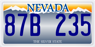 NV license plate 87B235