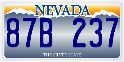 NV license plate 87B237