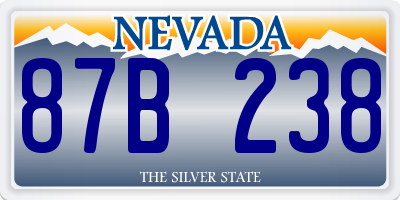 NV license plate 87B238