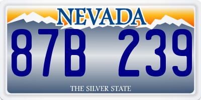 NV license plate 87B239