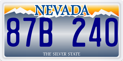 NV license plate 87B240