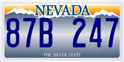 NV license plate 87B247