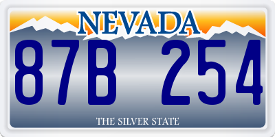 NV license plate 87B254
