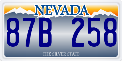 NV license plate 87B258