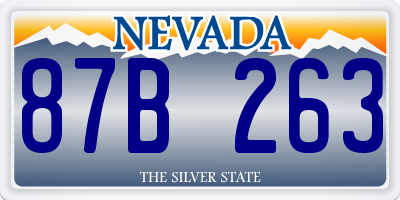 NV license plate 87B263