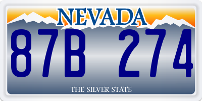 NV license plate 87B274