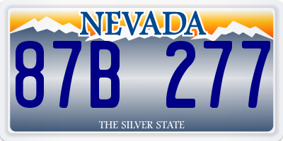 NV license plate 87B277