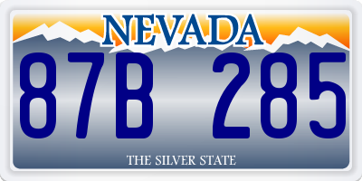 NV license plate 87B285