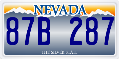 NV license plate 87B287