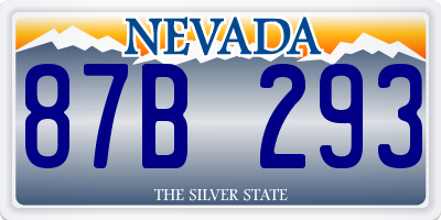 NV license plate 87B293