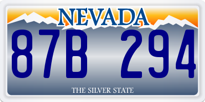 NV license plate 87B294