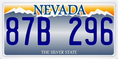 NV license plate 87B296