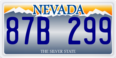 NV license plate 87B299