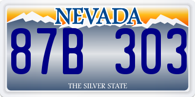 NV license plate 87B303