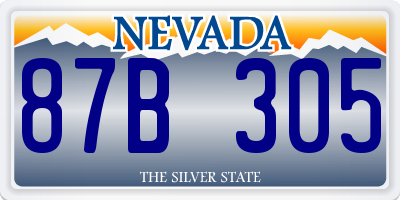 NV license plate 87B305