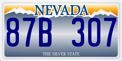 NV license plate 87B307
