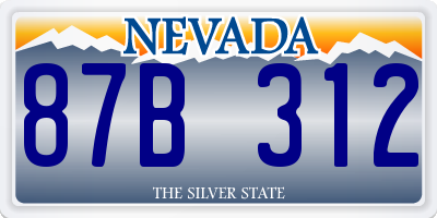NV license plate 87B312