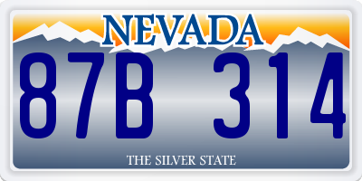 NV license plate 87B314