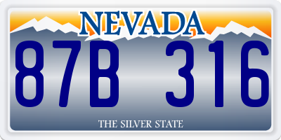 NV license plate 87B316