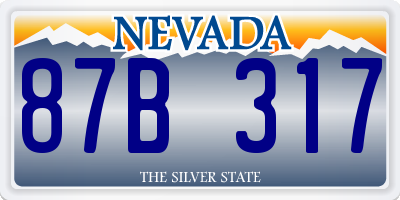 NV license plate 87B317