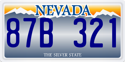 NV license plate 87B321