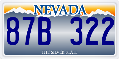 NV license plate 87B322