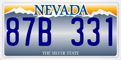 NV license plate 87B331