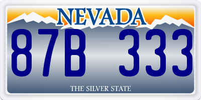 NV license plate 87B333