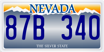 NV license plate 87B340