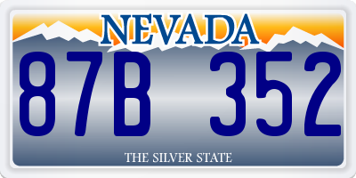 NV license plate 87B352