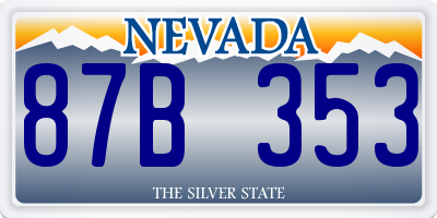 NV license plate 87B353