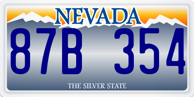 NV license plate 87B354