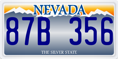 NV license plate 87B356