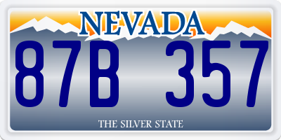 NV license plate 87B357