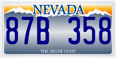 NV license plate 87B358