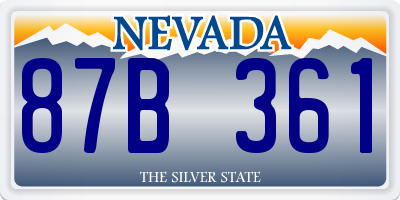 NV license plate 87B361