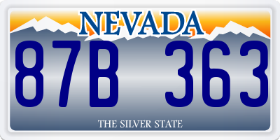 NV license plate 87B363