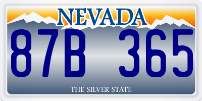 NV license plate 87B365