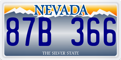 NV license plate 87B366