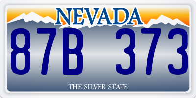 NV license plate 87B373