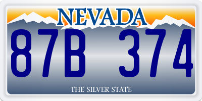 NV license plate 87B374