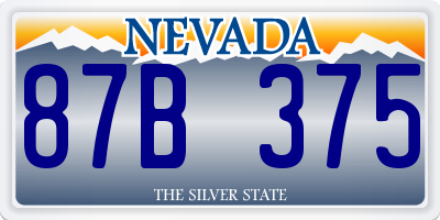NV license plate 87B375