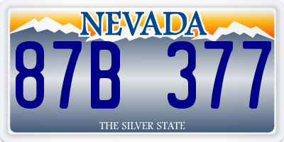 NV license plate 87B377